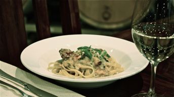Smoked Salmon Fettuccine with Asparagus